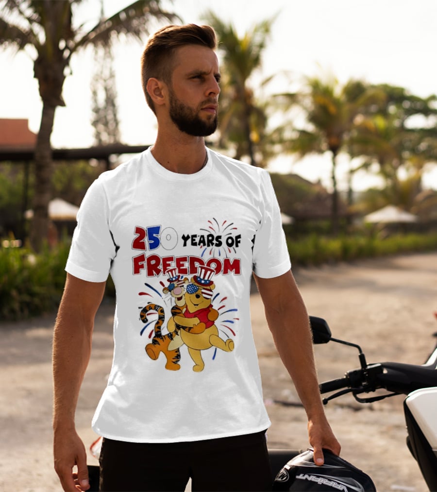 250 Years Of Freedom Winnie The Pooh And Tiger Celebration T-Shirt
