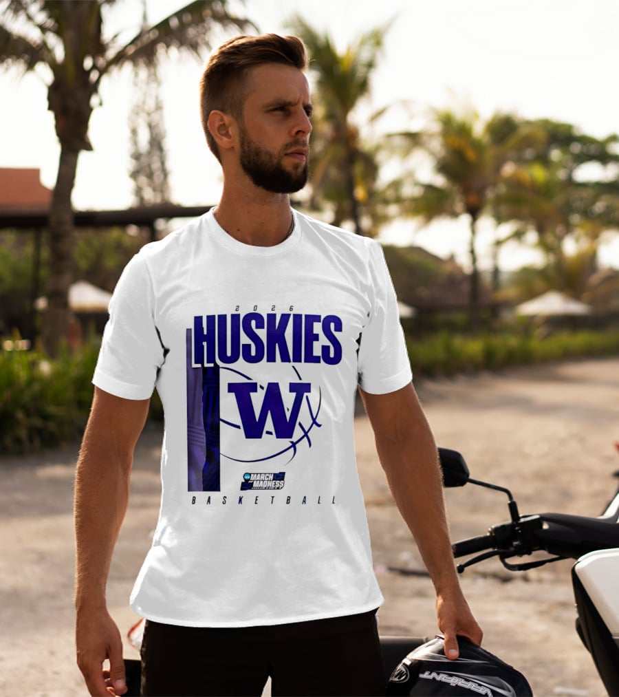 2026 Huskies W March Madness Basketball T-Shirt