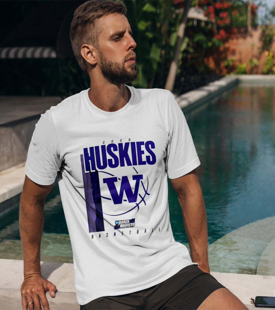 2026 Huskies W March Madness Basketball T-Shirt