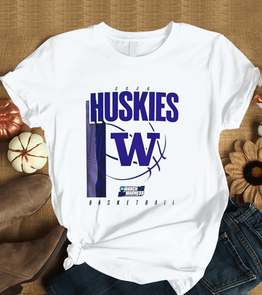 2026 Huskies W March Madness Basketball T-Shirt