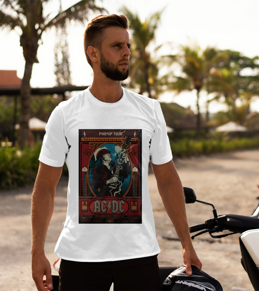 AC DC PWR/UP Tour Parque Deportivo Estadio Nacional Santiago Chile March 11 And 15 2026 T-Shirt