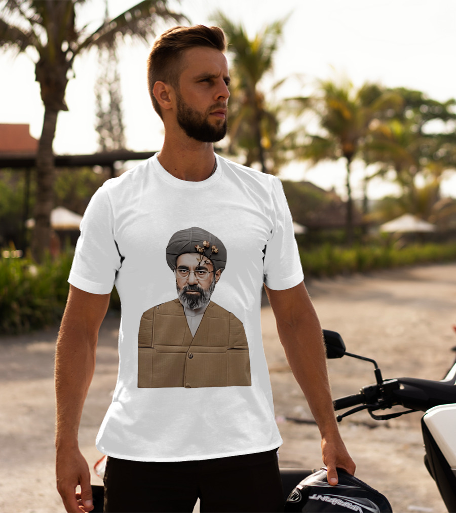 Ali Khamenei Ayatollah Cardboard Art With Flowers T-Shirt