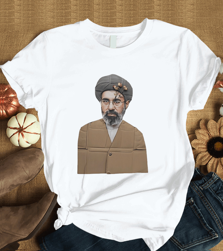 Ali Khamenei Ayatollah Cardboard Art With Flowers T-Shirt