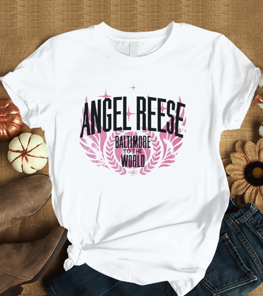 Angel Reese Baltimore to the World Basketball Wings and Stars T-Shirt