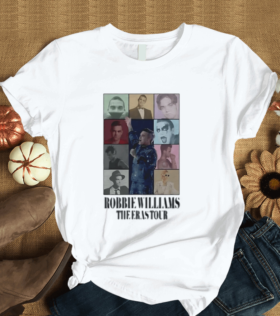 Robbie Williams The Eras Tour Collage Style Portraits T-Shirt