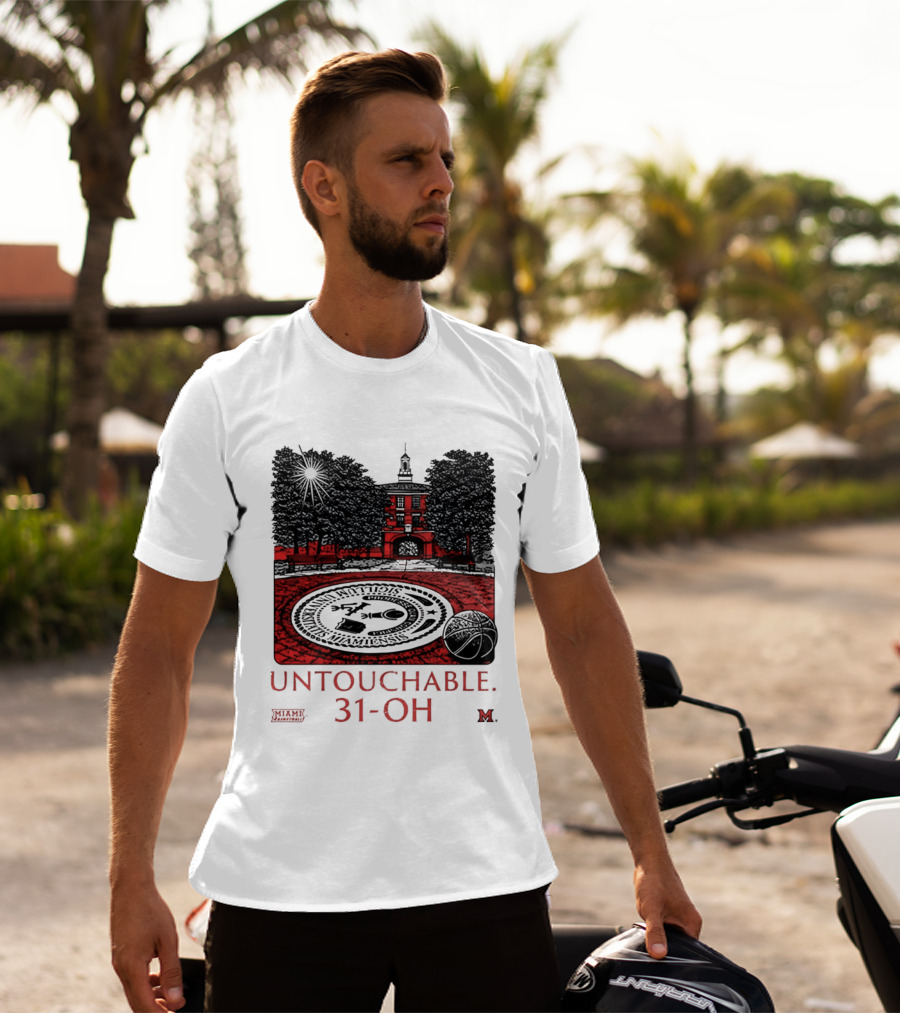 Miami RedHawks Untouchable 31 OH Historic Seal And Building T-Shirt