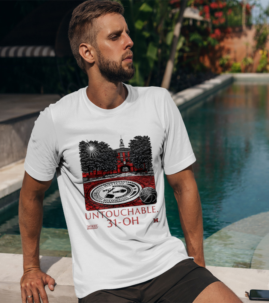 Miami RedHawks Untouchable 31 OH Historic Seal And Building T-Shirt
