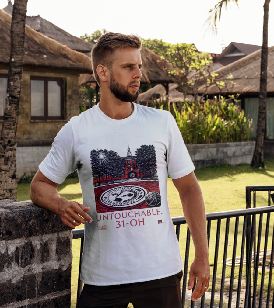 Miami RedHawks Untouchable 31 OH Historic Seal And Building T-Shirt
