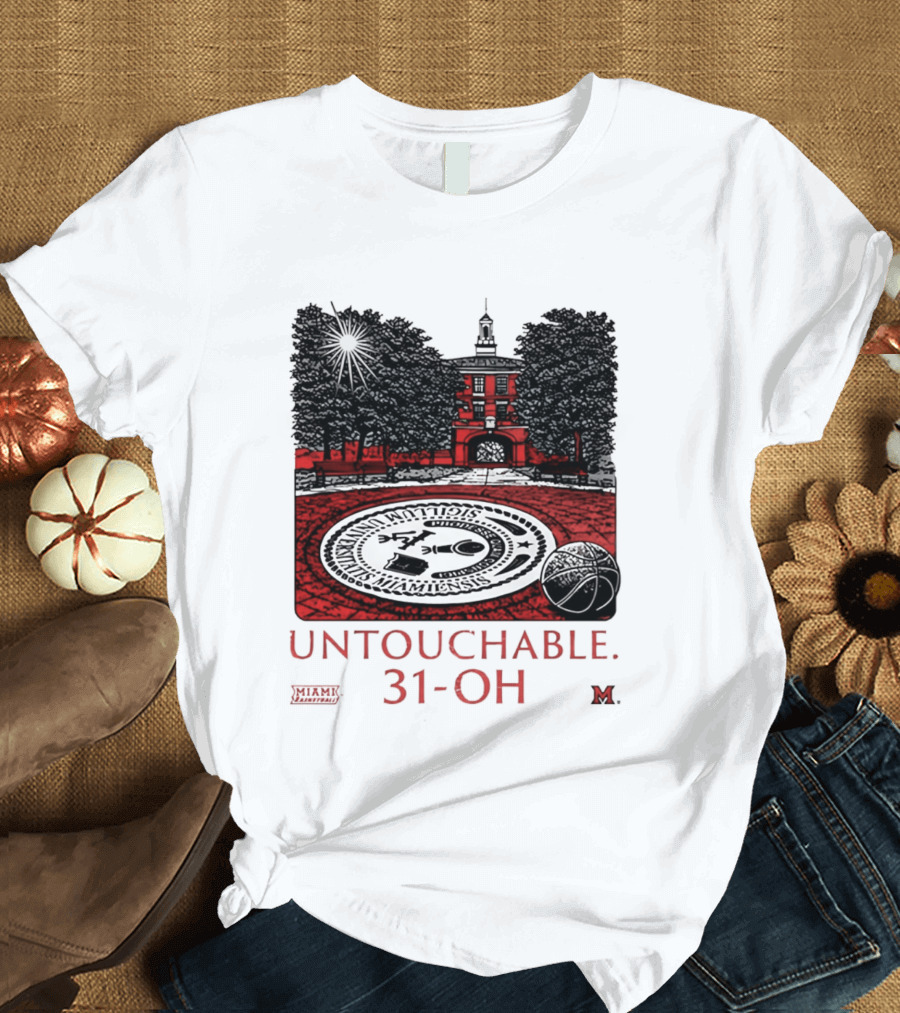 Miami RedHawks Untouchable 31 OH Historic Seal And Building T-Shirt