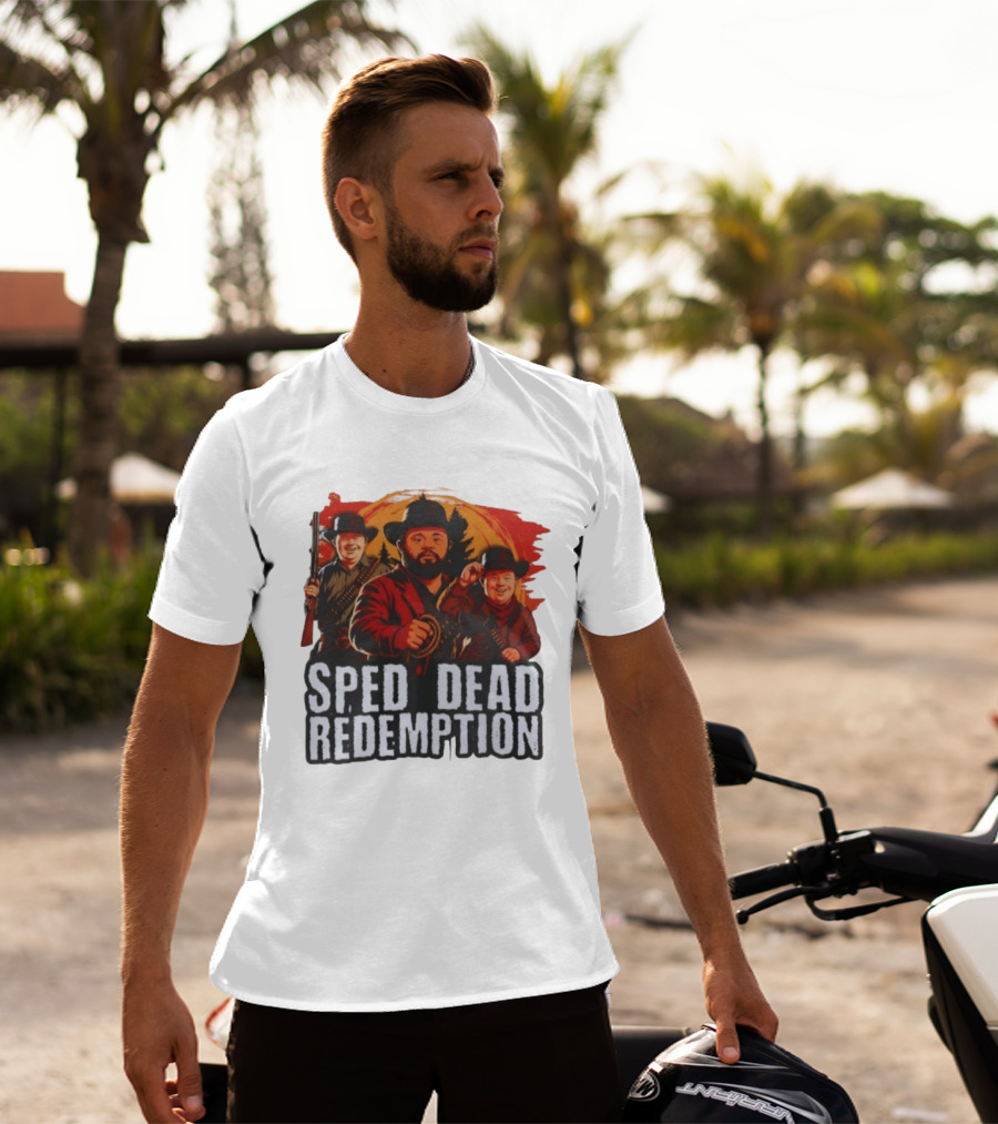 Sped Dead Redemption Parody Western Movie Cowboys T-Shirt