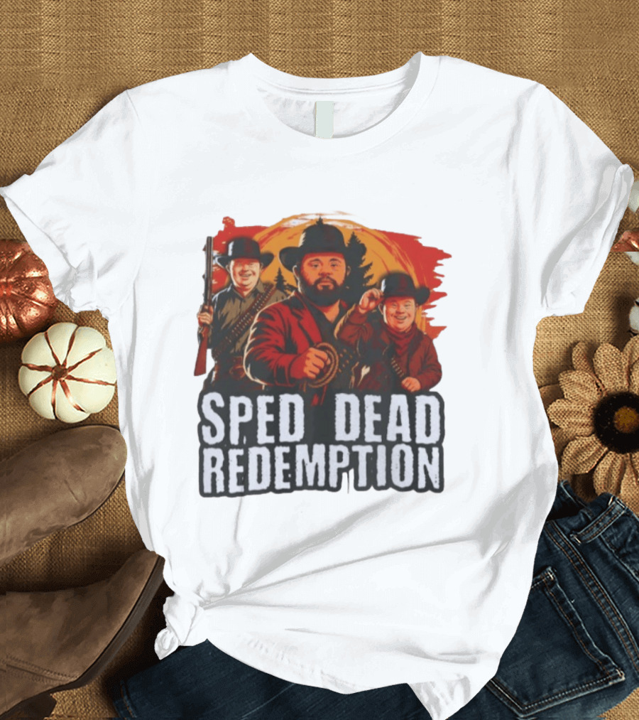 Sped Dead Redemption Parody Western Movie Cowboys T-Shirt