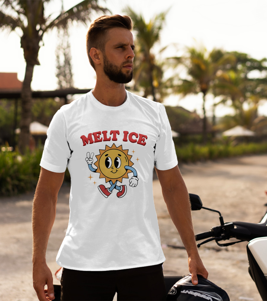 Melt ICE Peace Sign Sun Cartoon T-Shirt