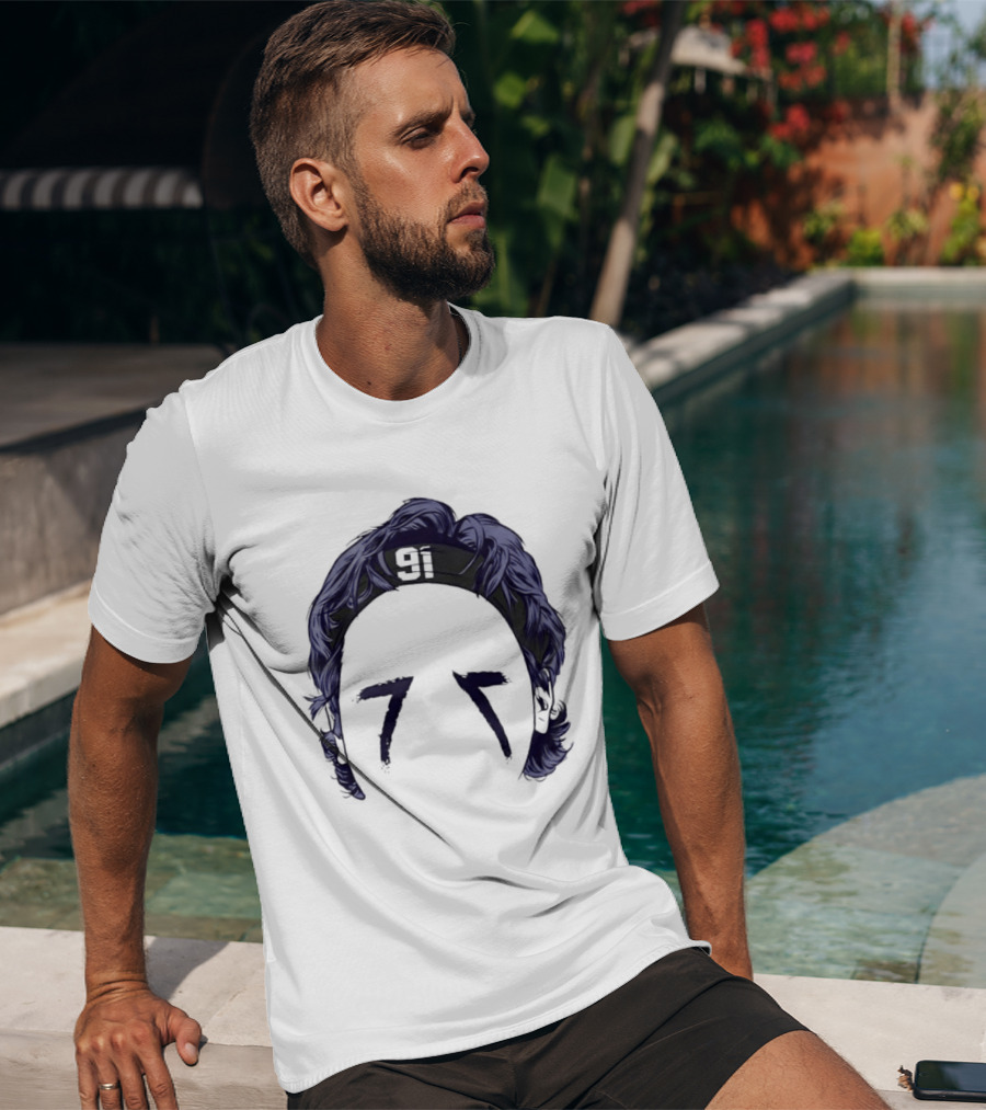 91 Headband Purple Hair Eye Black T-Shirt