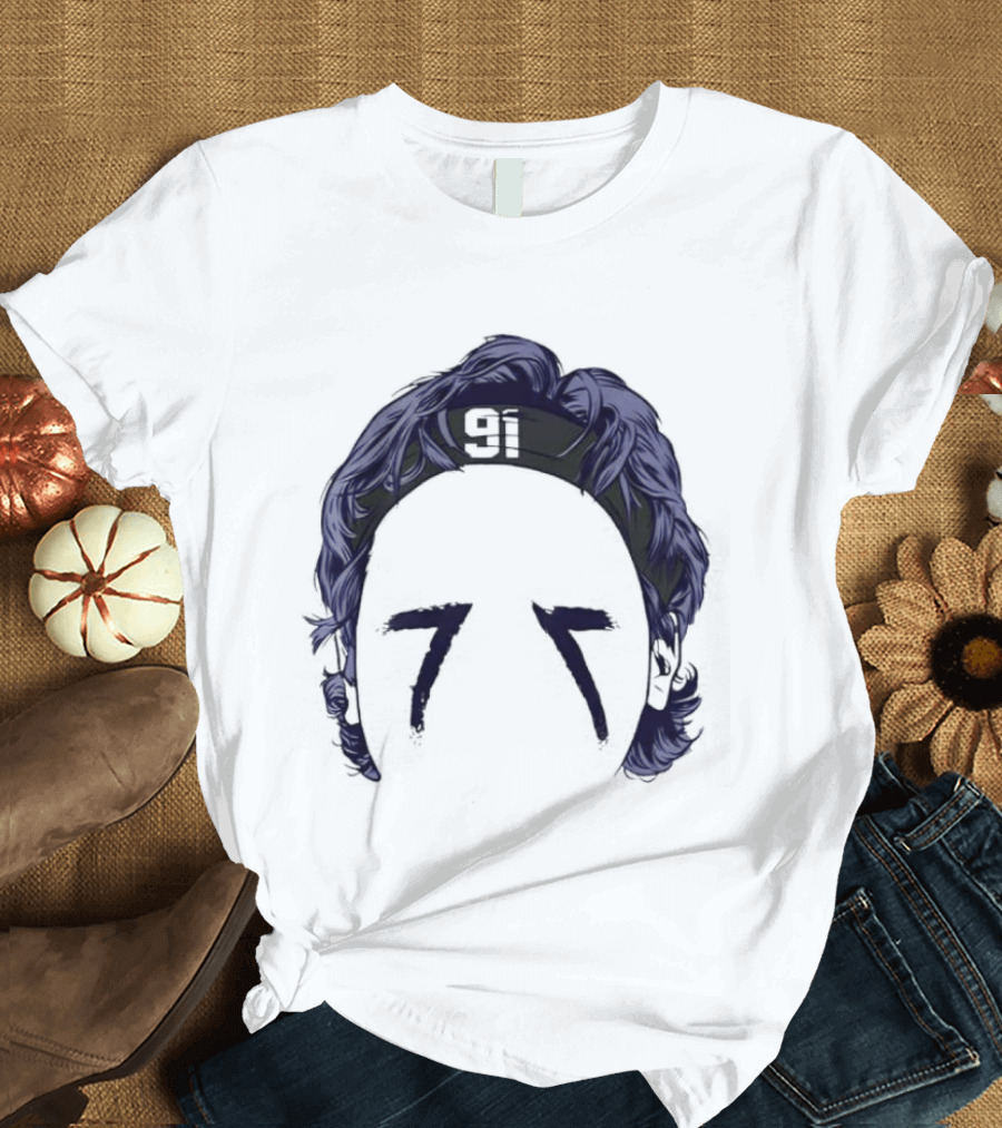 91 Headband Purple Hair Eye Black T-Shirt