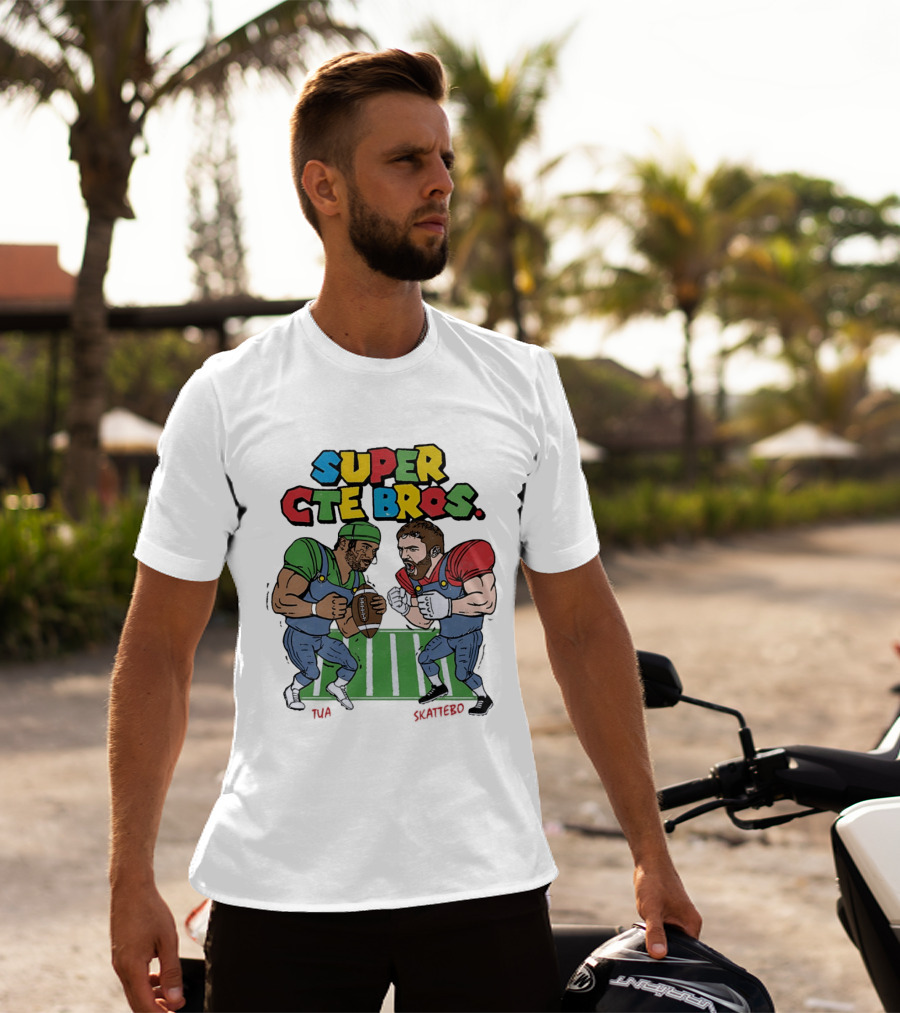 Super Cte Bros Tua Skattebo Cartoon Football Showdown T-Shirt