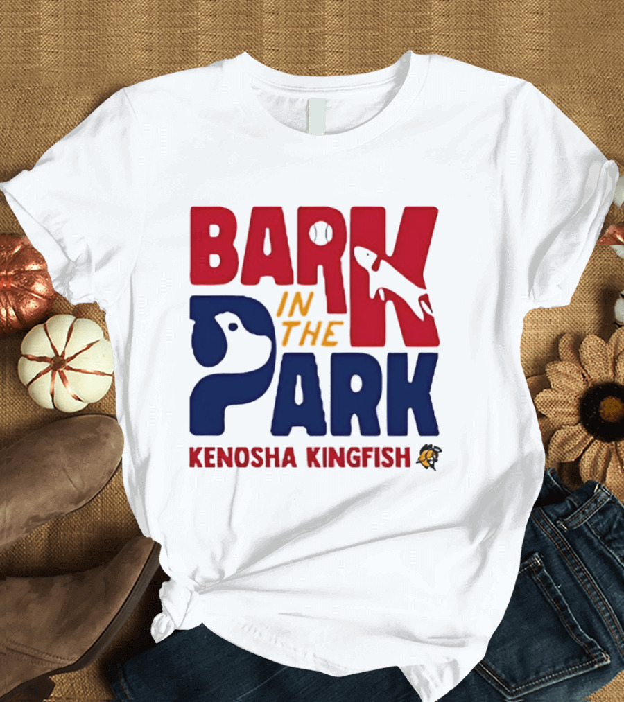 Kenosha Kingfish Bark In The Park Event With Playful Dog And Fish T-Shirt
