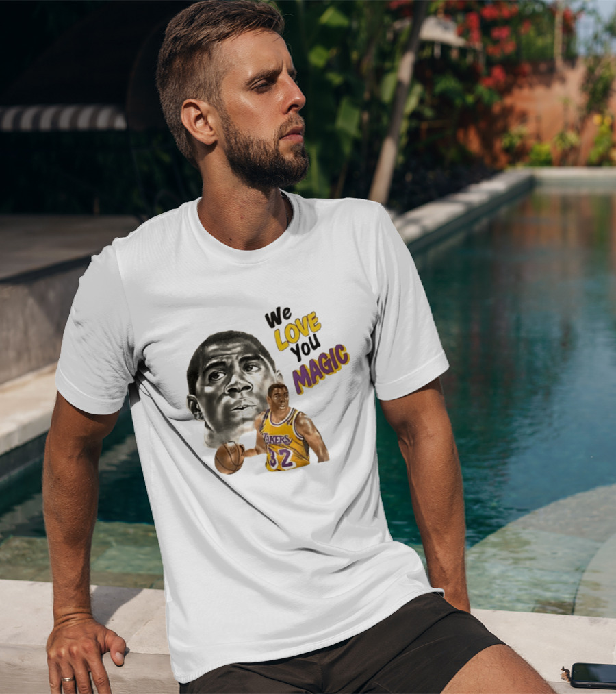 Los Angeles Lakers Magic Johnson We Love You Magic 32 Basketball Legend T-Shirt