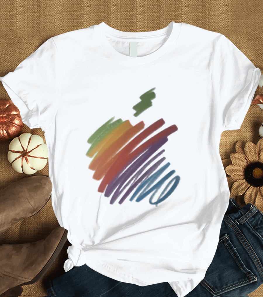 Apple 50th Anniversary Rainbow Logo Classic Multicolor 2026 T-Shirt