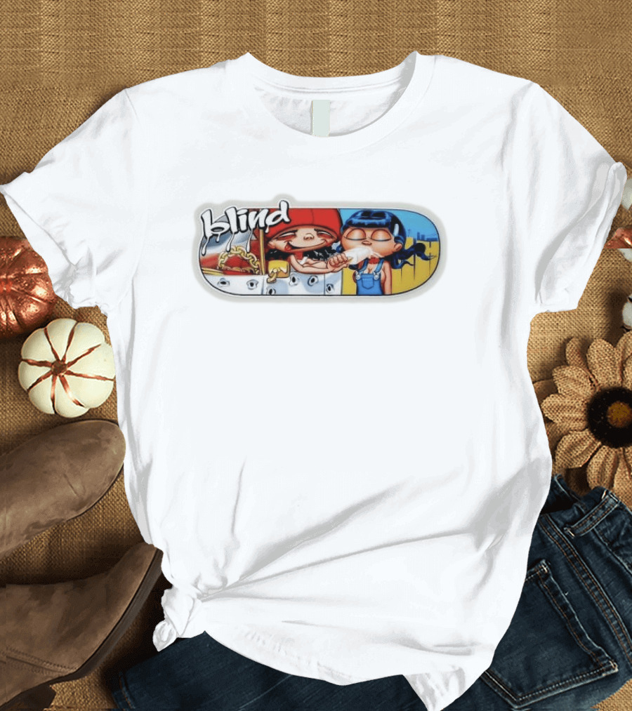 Blind Skateboards Cartoon Kids Eating Ice Cream T-Shirt