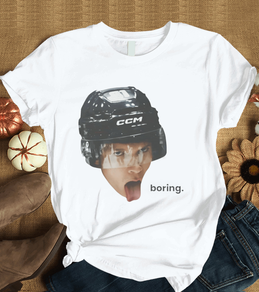 Ilya Rozanov Connor Storrie CCM Heated Rivalry 2026 Boring Helmet Tongue Out T-Shirt