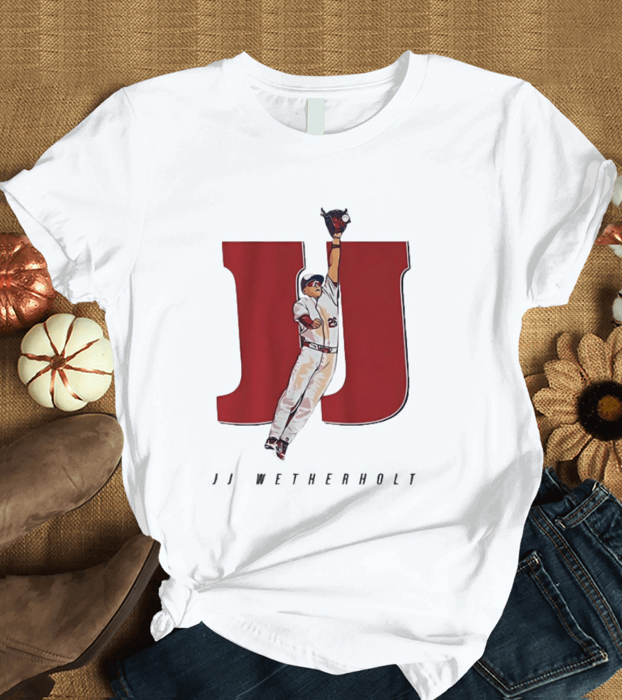 JJ Wetherholt St Louis Cardinals Mad Hops Baseball Player Jumping Action T-Shirt