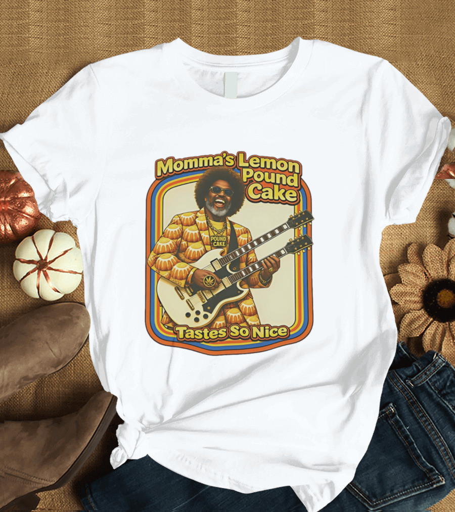 Momma's Lemon Pound Cake Tastes So Nice Double Guitar Retro Vibe T-Shirt