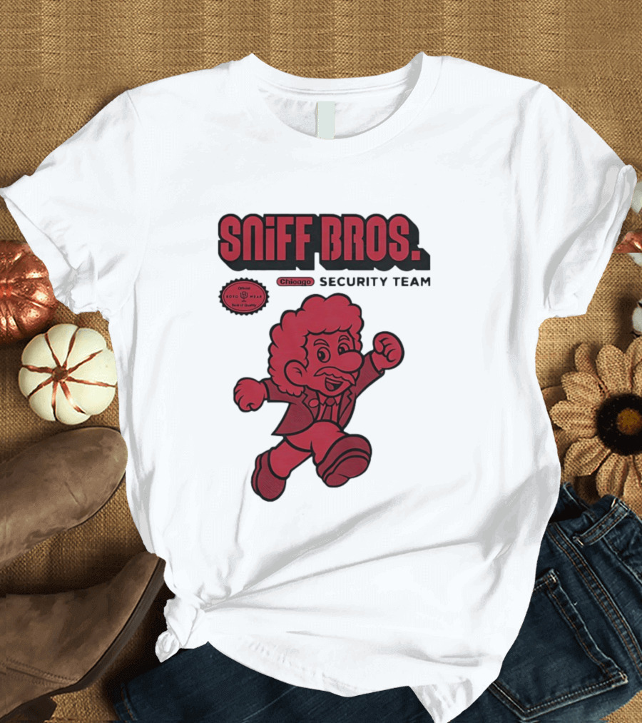 Sniff Bros Chicago Security Team Retro Style Character Official Quality Seal T-Shirt