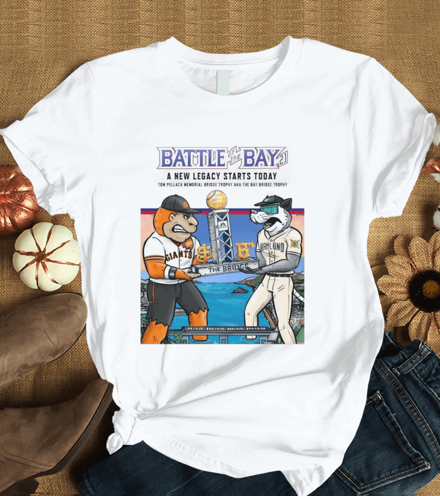 Battle Of The Bay Oakland Ballers Giants New Legacy Series The Bridge T-Shirt