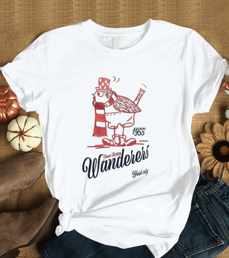Those Happy Wanderers 1955 York City Cartoon Bird With Scarf T-Shirt