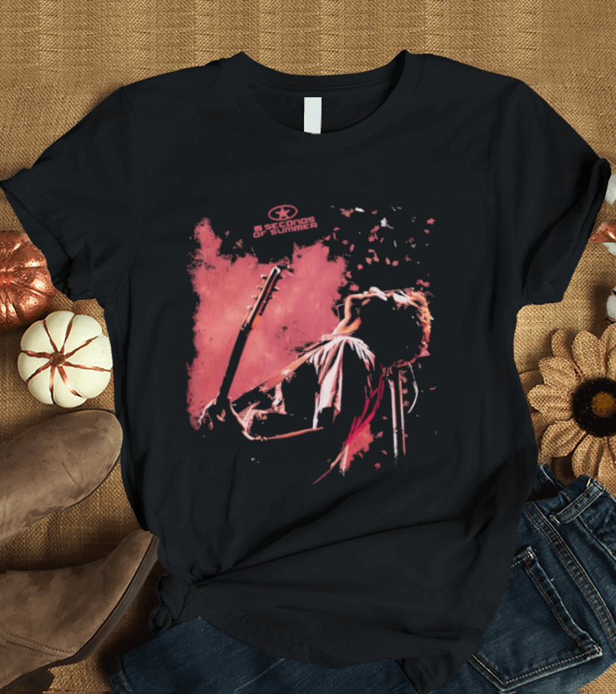 5 Seconds Of Summer Musician Guitarist Illustration Watercolor T-Shirt