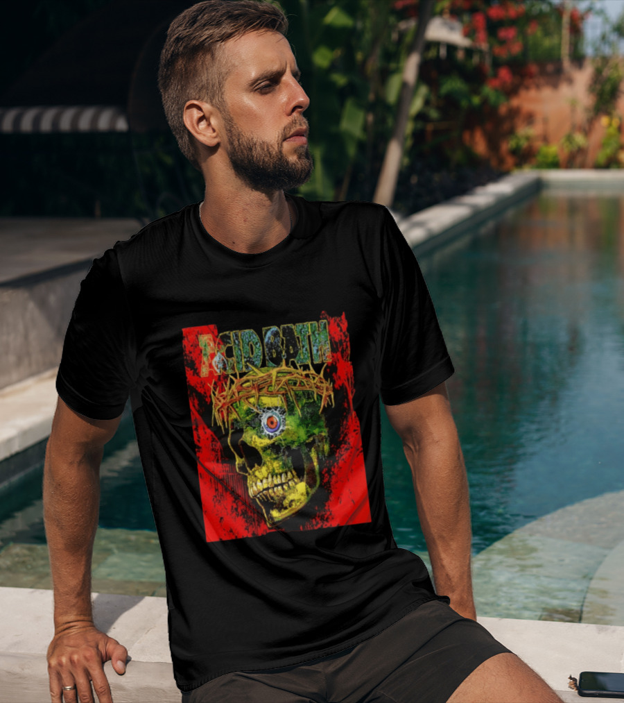 Acid Bath Skull Crown Of Thorns Red T-Shirt