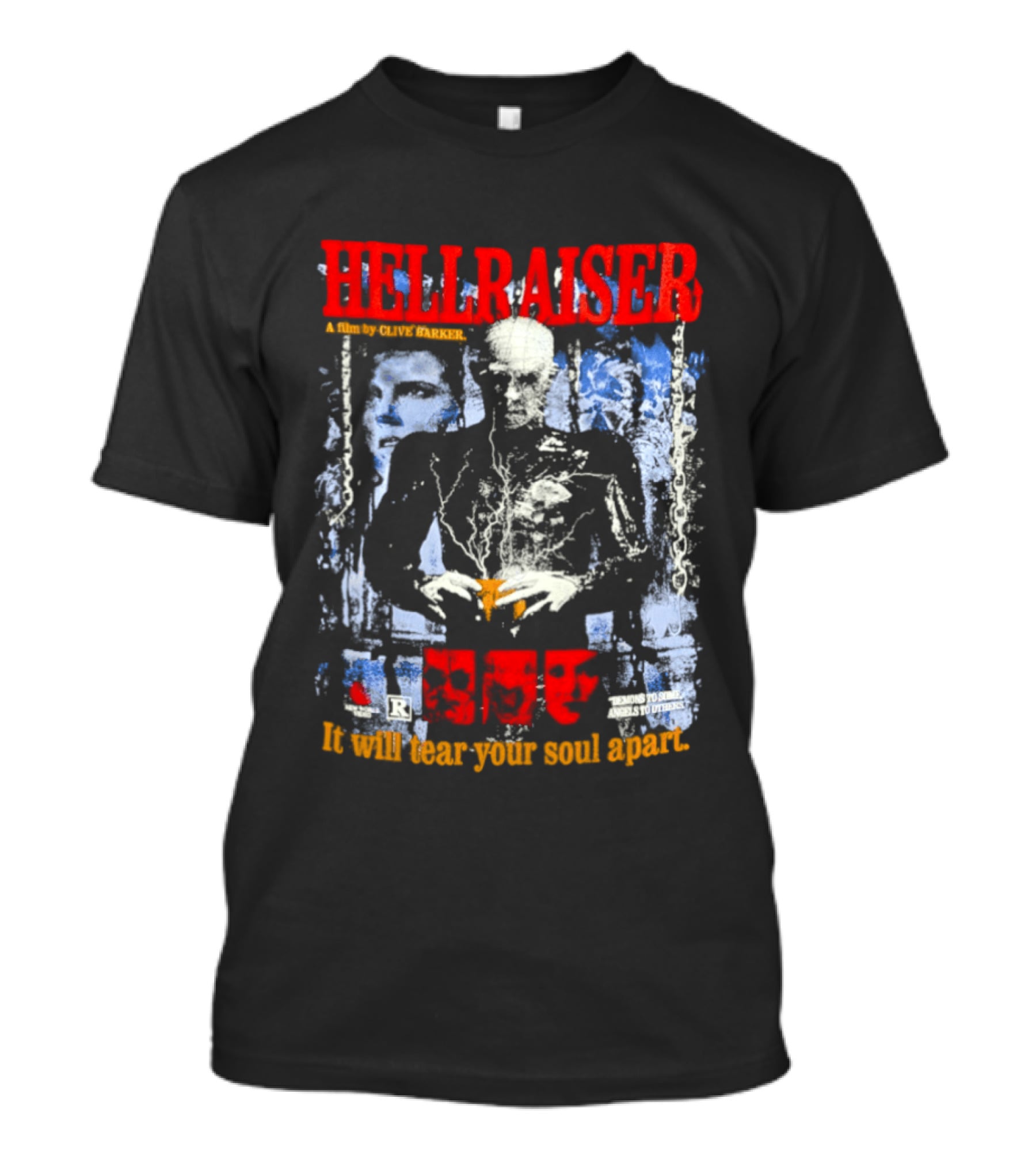 Hellraiser A Film By Clive Barker It Will Tear Your Soul Apart Pinhead Horror T-Shirt