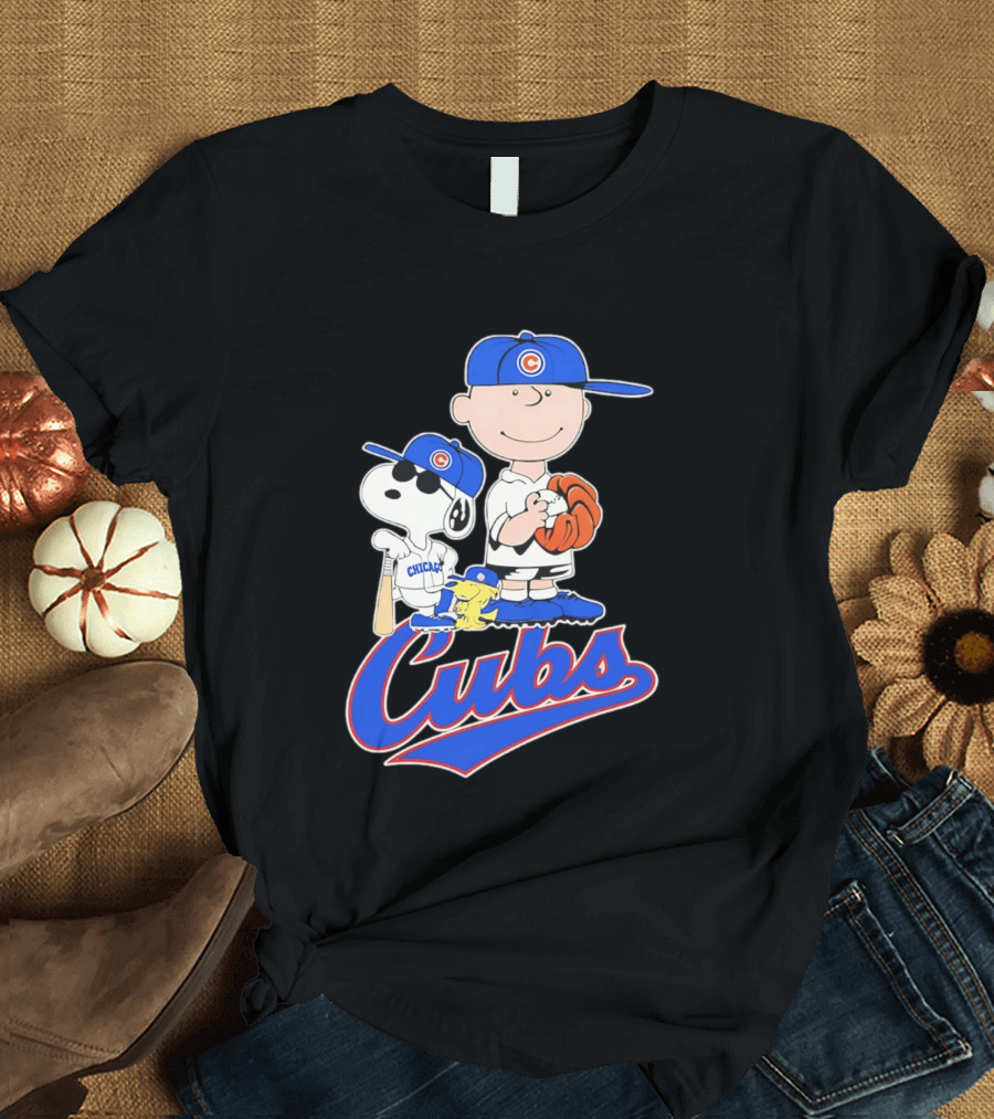 Peanuts Snoopy Woodstock Charlie Brown Chicago Cubs Baseball MLB 2026 T-Shirt