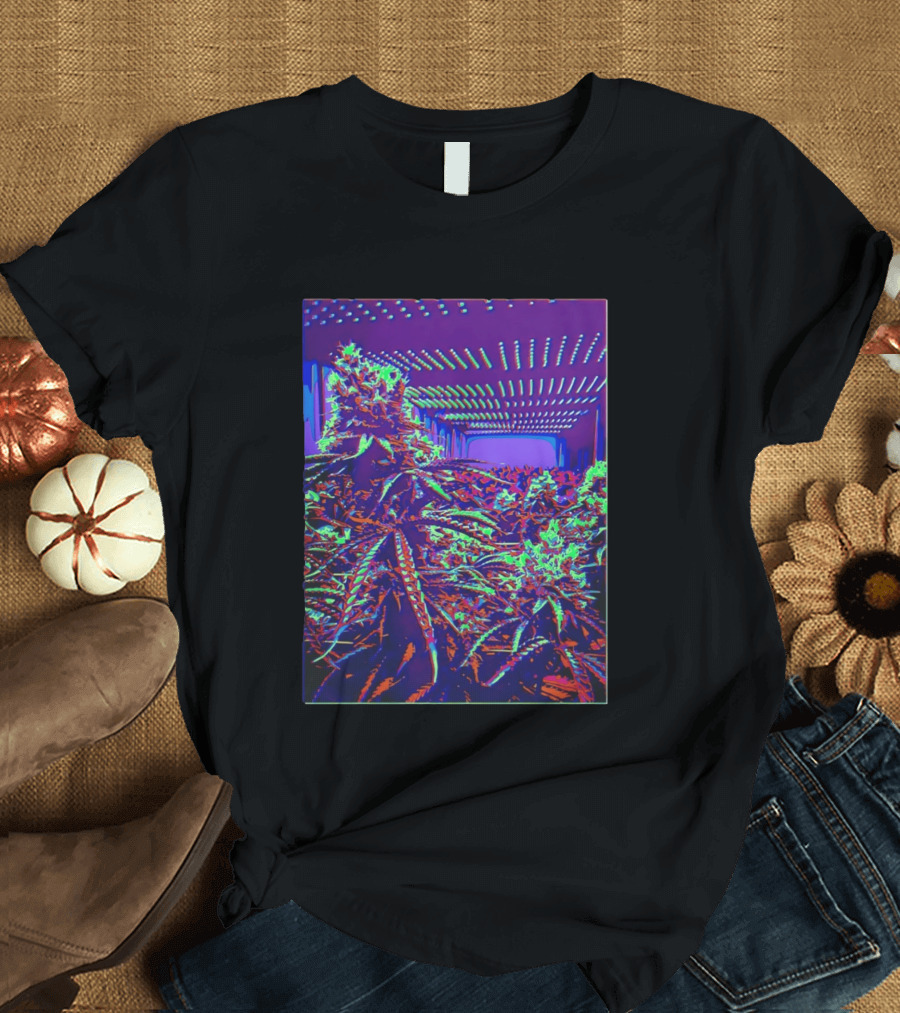 Plant Life By Wicked High Society Neon Cannabis Indoor Garden Purple LED Glow T-Shirt