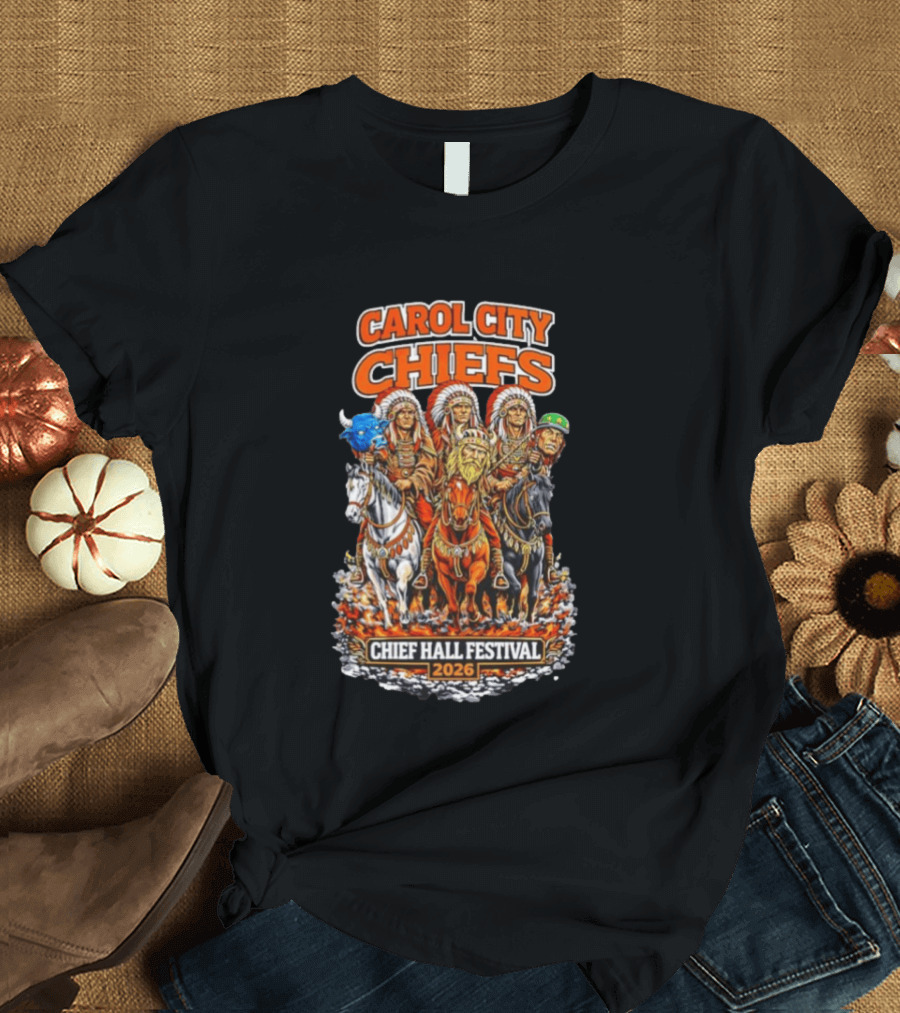 Carol City Chiefs Chief Hall Festival 2026 Native American Warriors Riding Horses T-Shirt