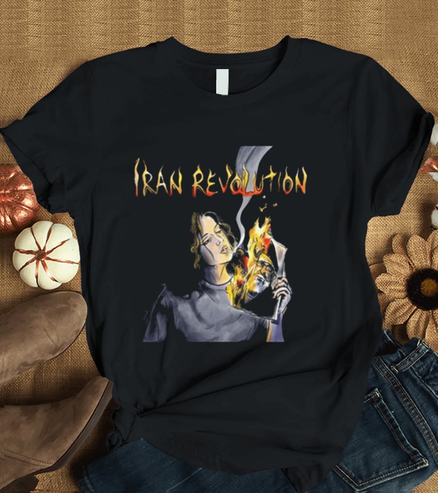 Iran Revolution Smoking Persian Girl Flaming Artistry T-Shirt