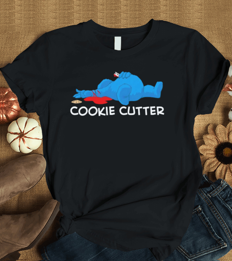 COOKIE CUTTER Blue Monster Humor Cartoon T-Shirt