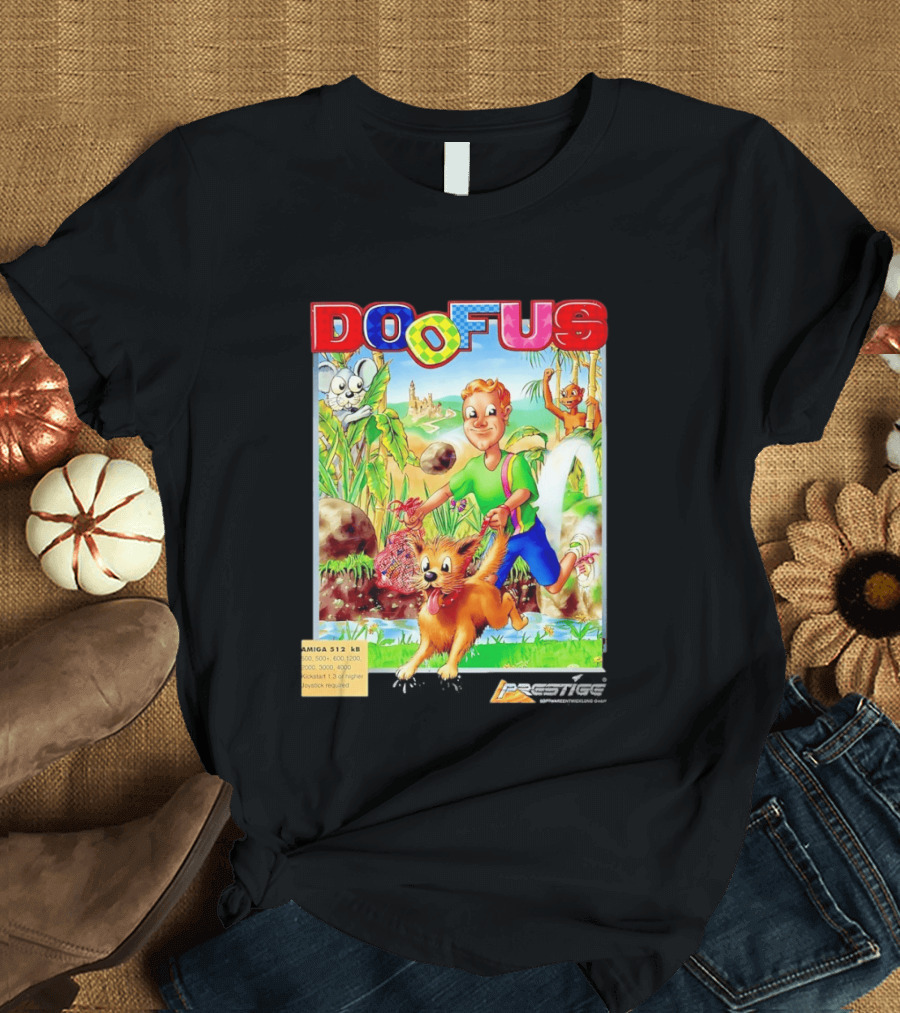 DOOFUS Amiga 512 KB Joystick Required Platformer Game T-Shirt