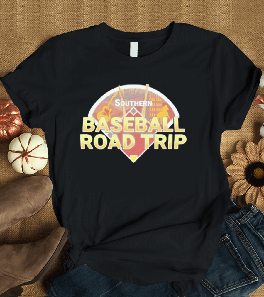 Southern Baseball Road Trip Music Adventure Stadium Scene T-Shirt