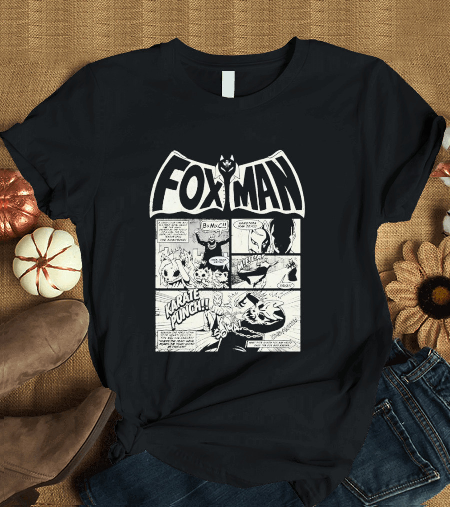 Fox Man Comic Babymetal Dead Pop Festival Japan 2026 Batman Style Panels Graphic Punch T-Shirt