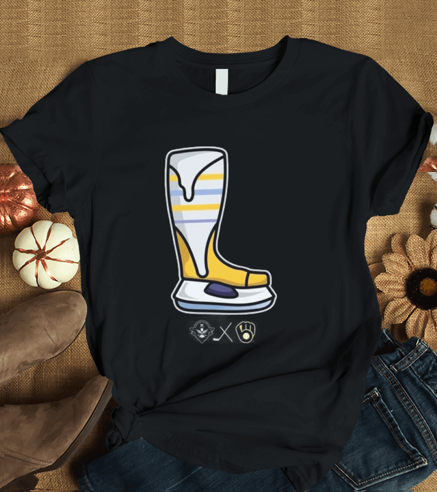 Milwaukee Brewers X Admirals Special Skate Boot Icon With Brewers T-Shirt