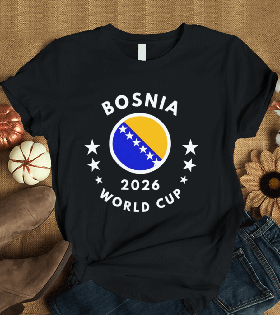 Bosnia 2026 World Cup Bosnia Flag Football Soccer Stars T-Shirt