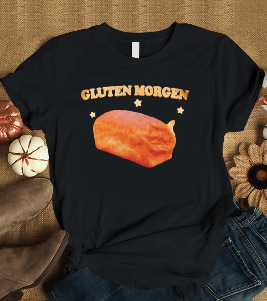 Gluten Morgen Funny Cat Bread Meme Star T-Shirt