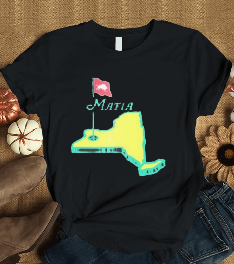 Buffalo Bills Mafia New York Golf Flag Map T-Shirt