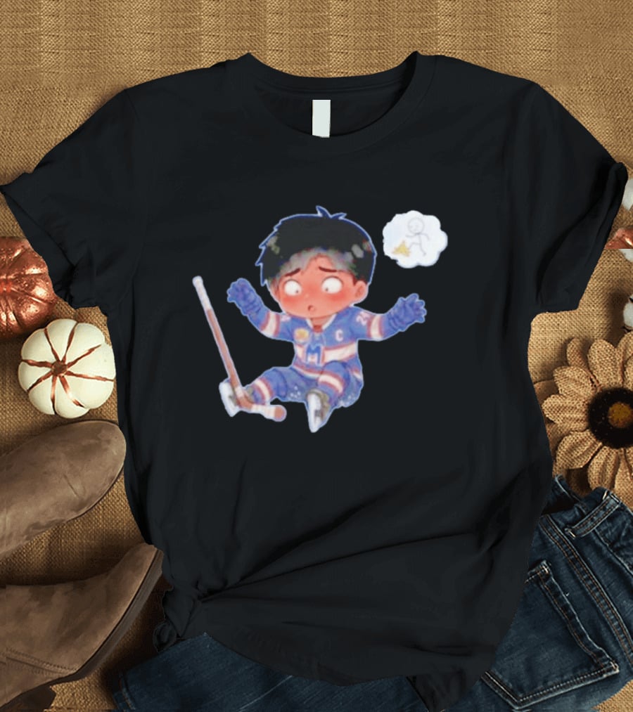 Hollander Chibi Hockey Player Banana Peel Mishap T-Shirt