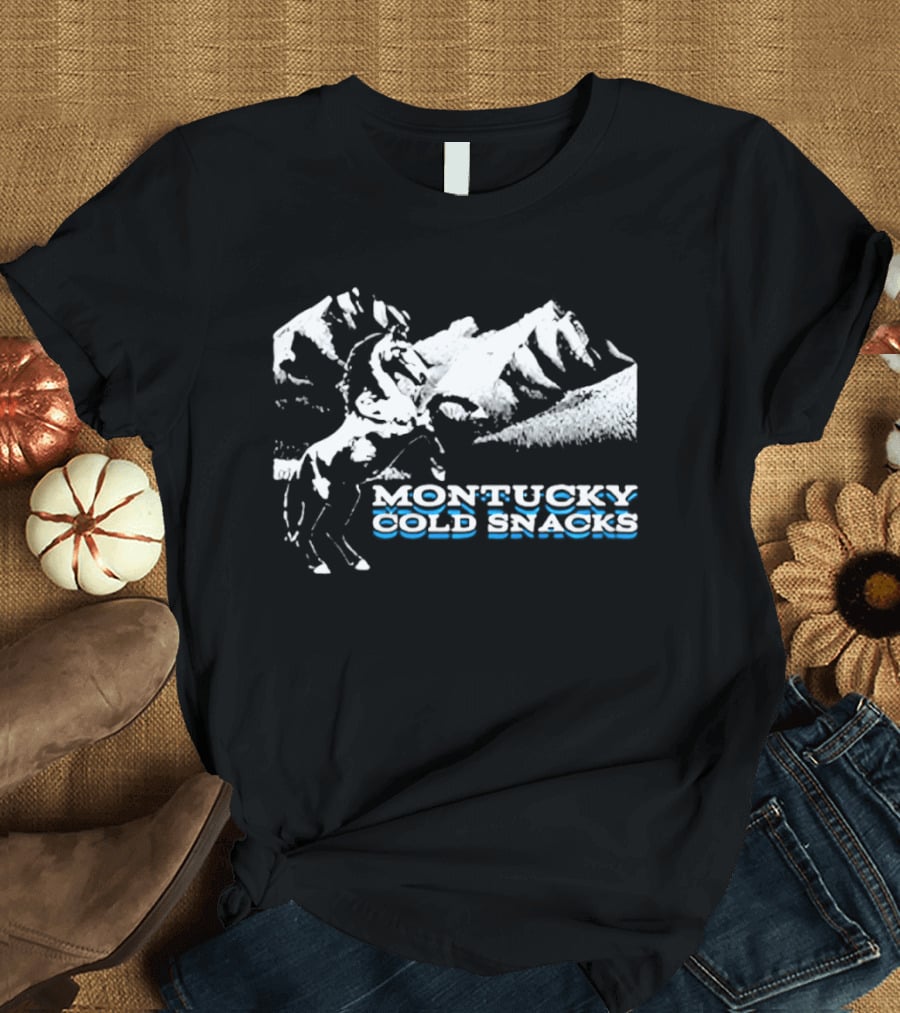 Montucky Cold Snacks Horse And Mountain Scene T-Shirt