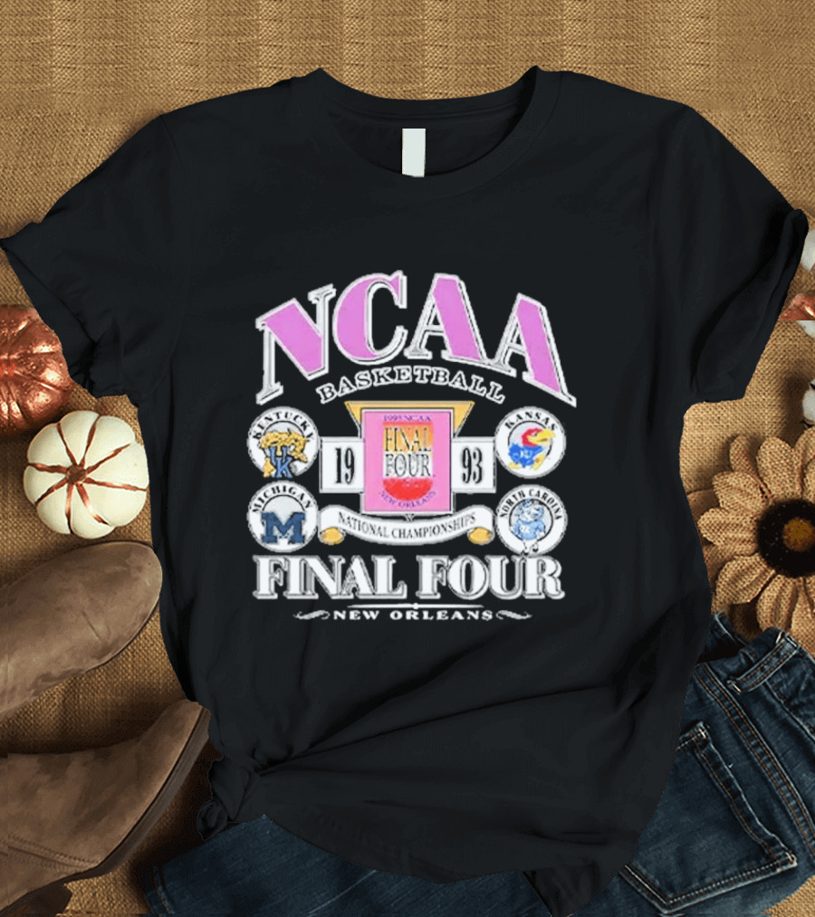 NCAA Basketball Final Four 1993 New Orleans Team Logos T-Shirt