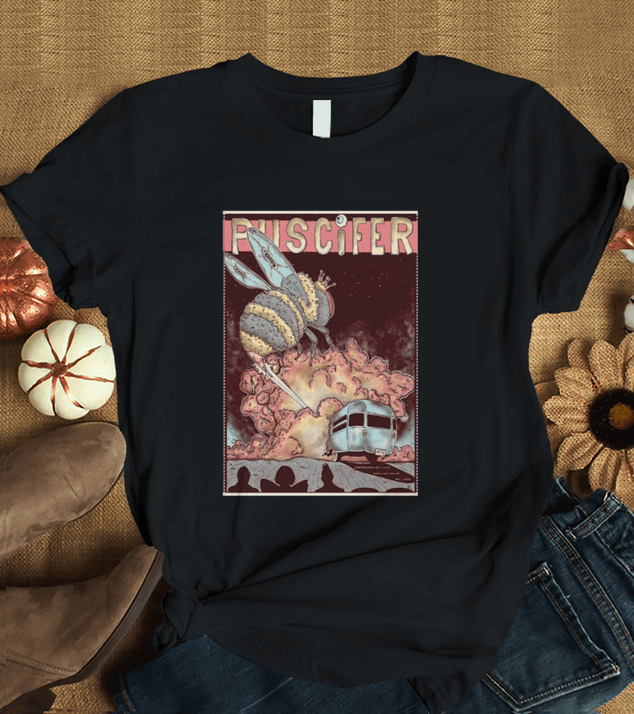 Puscifer Durham Performing Arts Center April 1 2026 Tour With Crowned Bee And Trailer T-Shirt