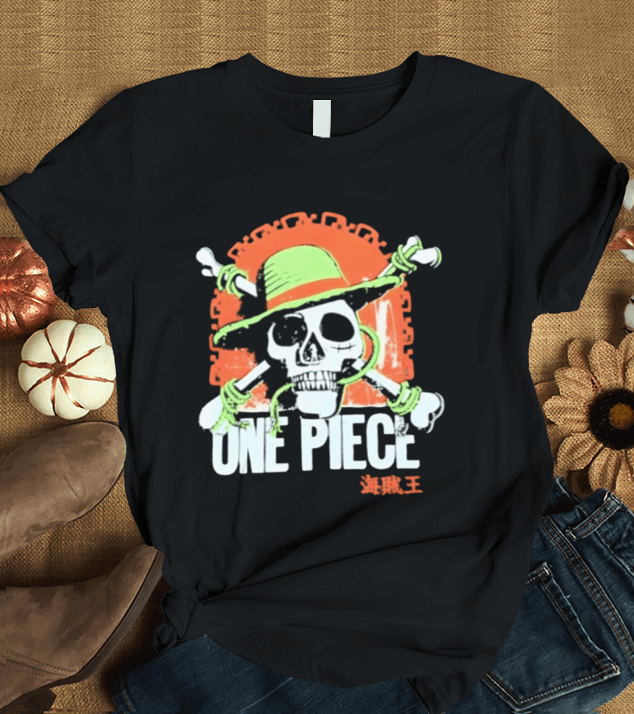 Ripple Junction One Piece Jolly Roger Skull With Hat T-Shirt