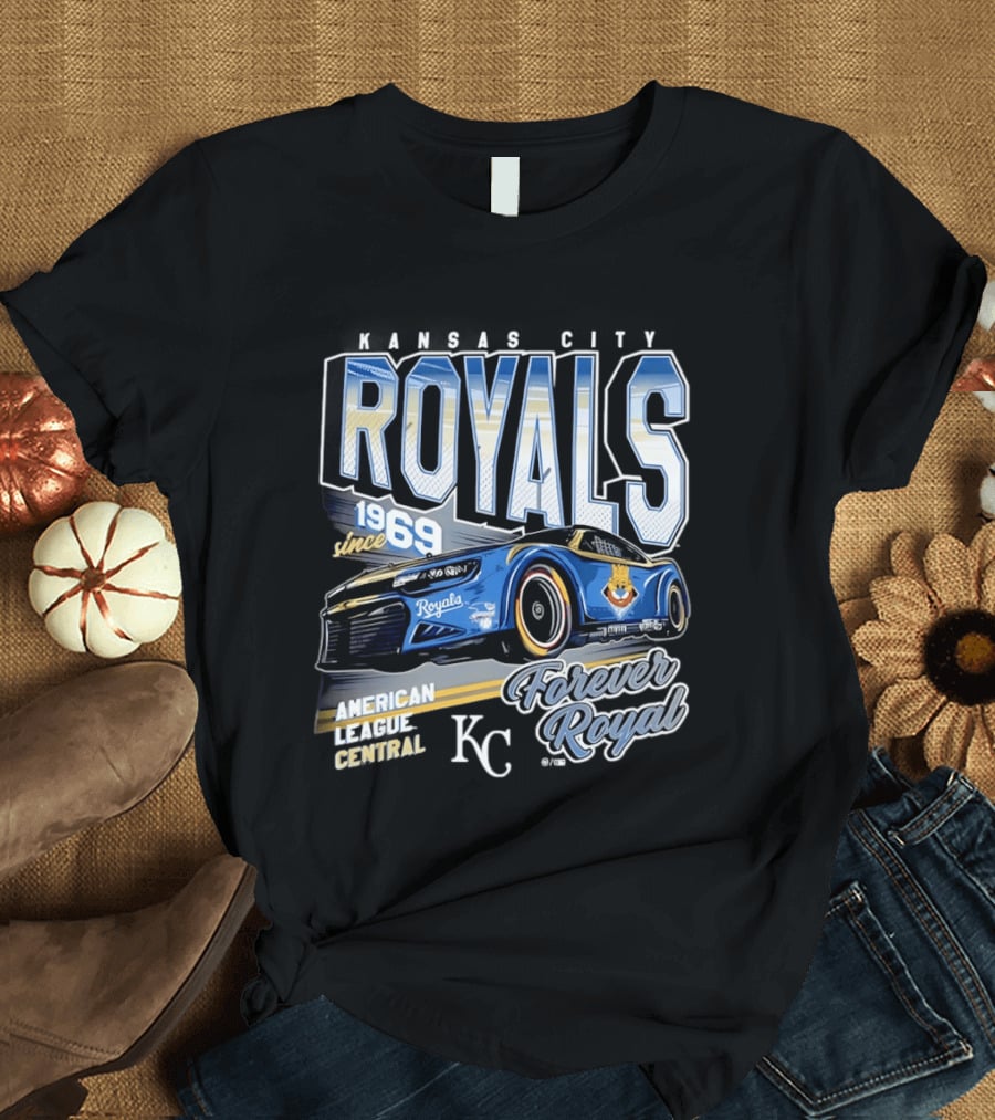 Kansas City Royals American League Central Forever Royal Since 1969 Racing Car T-Shirt